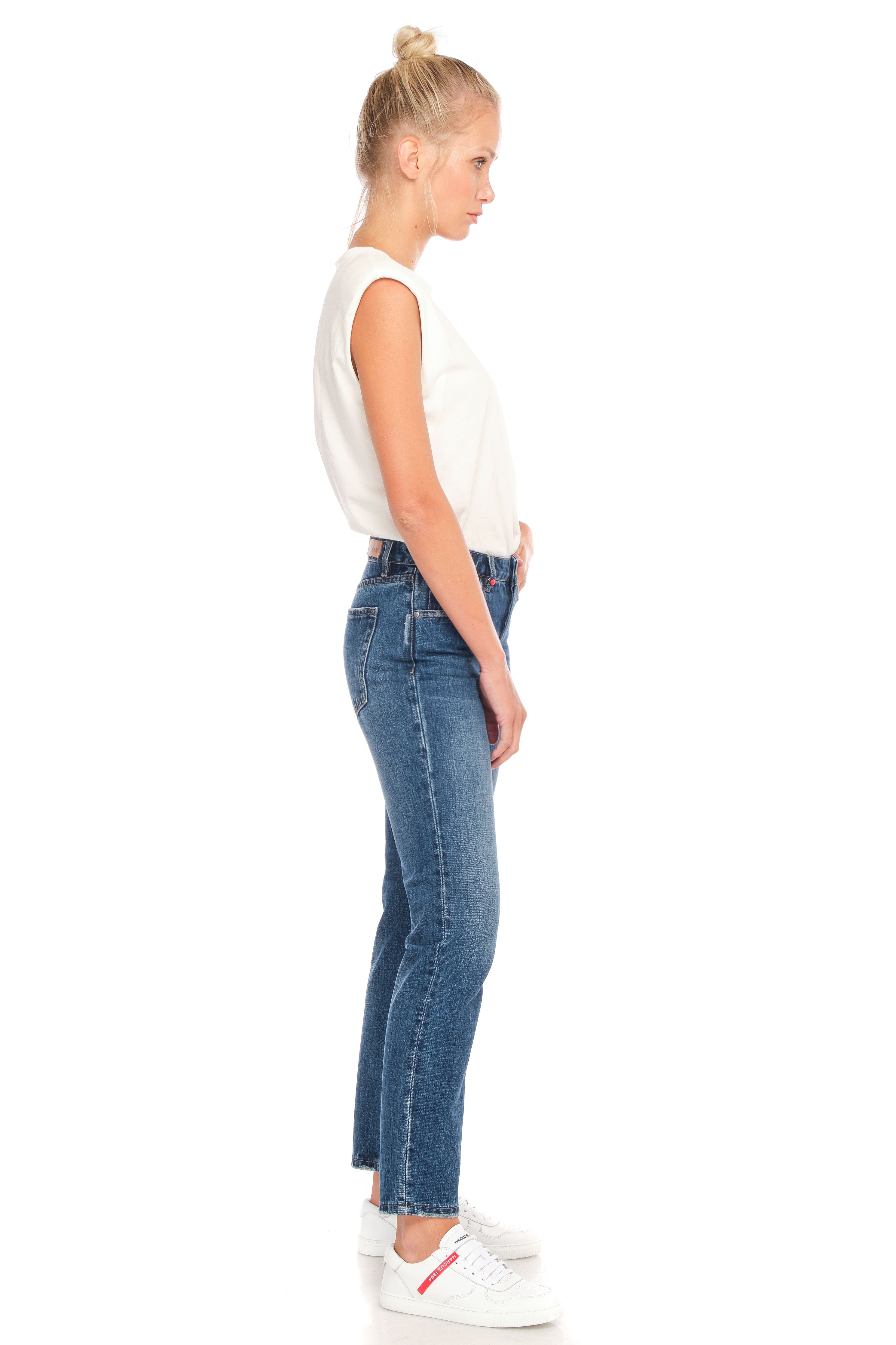 Jean droit taille mi-haute stone KELLY