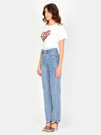 Jean droit taille haute bleu PAOLA