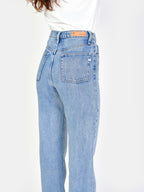 Jean droit taille haute bleu PAOLA