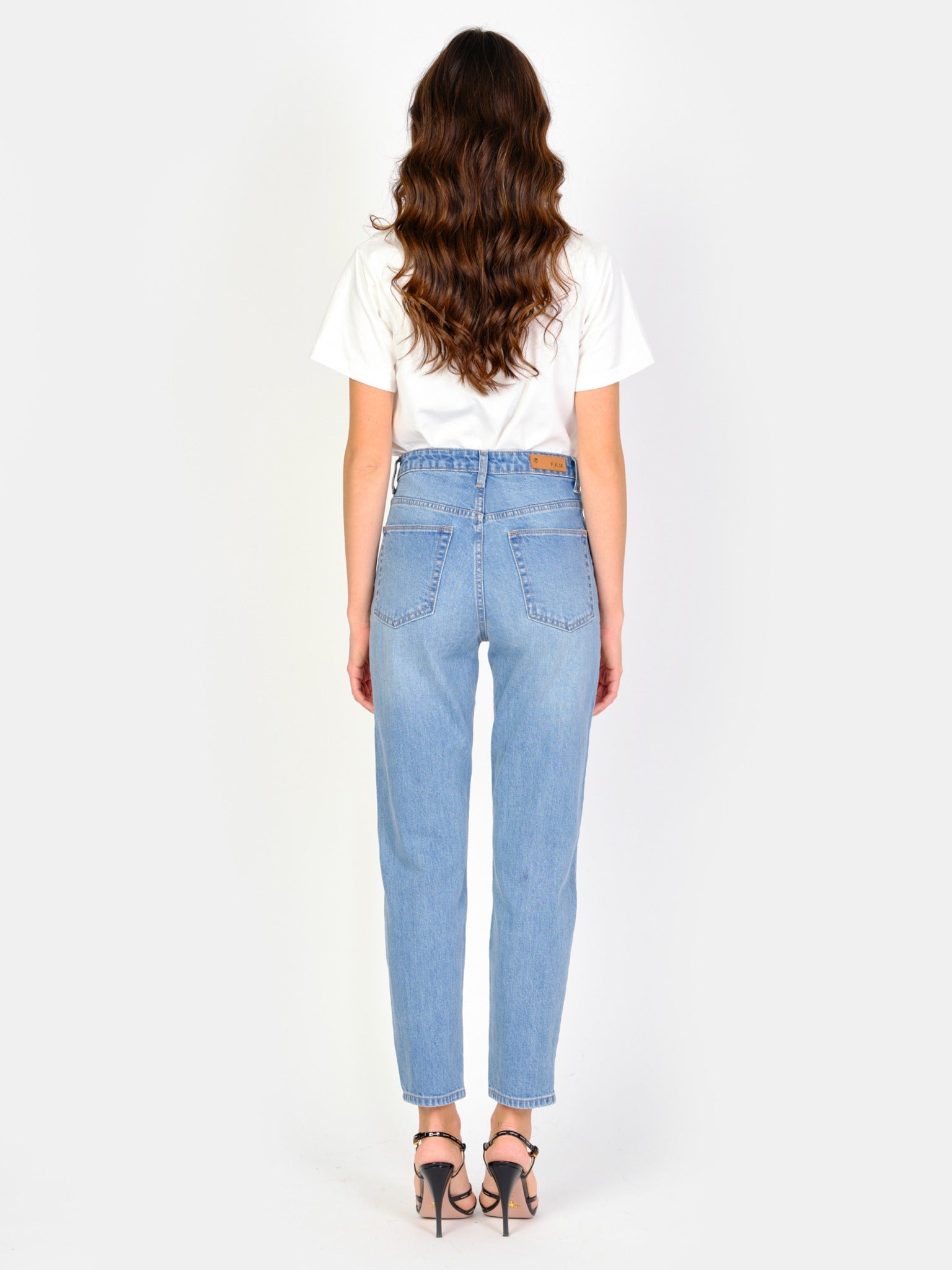 Jean mom taille haute bleu POLLY