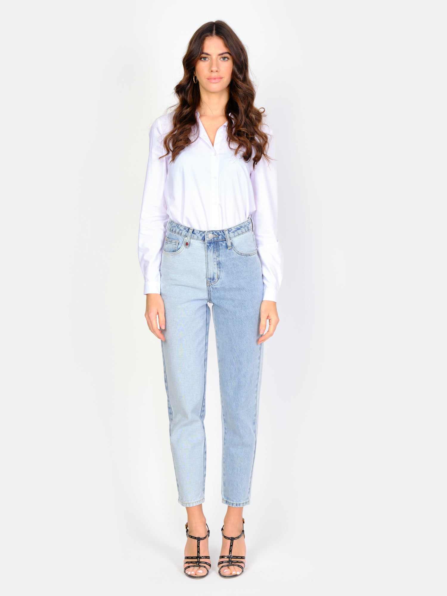 POLLY RV two-tone mom jeans