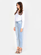 POLLY RV two-tone mom jeans