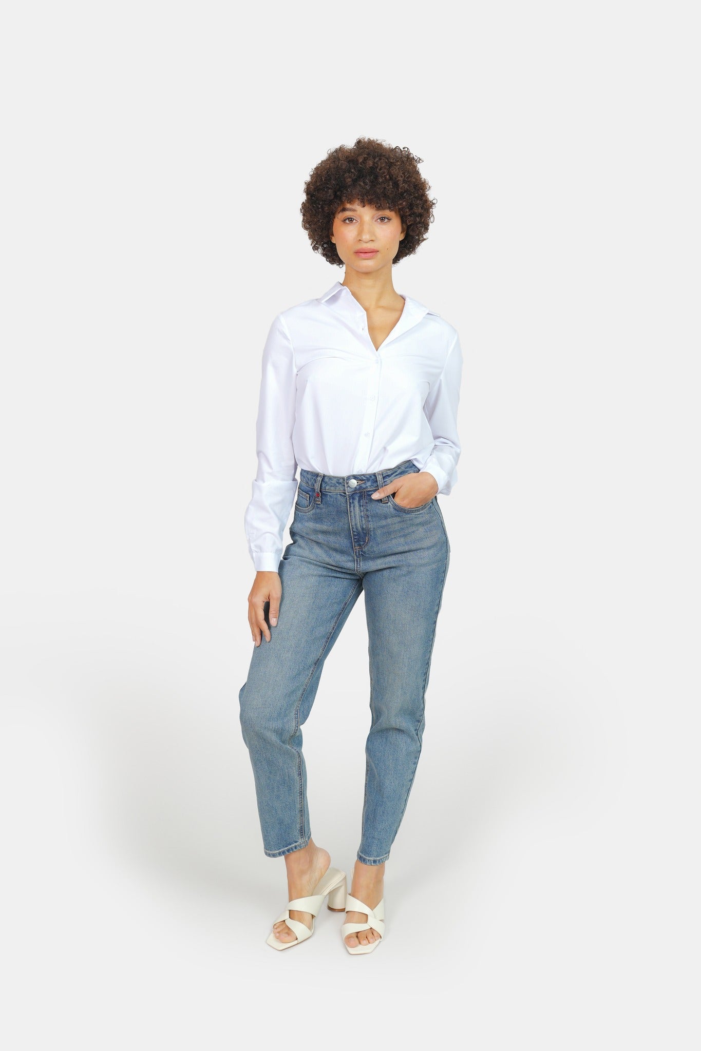 Jean mom taille haute stone POLLY