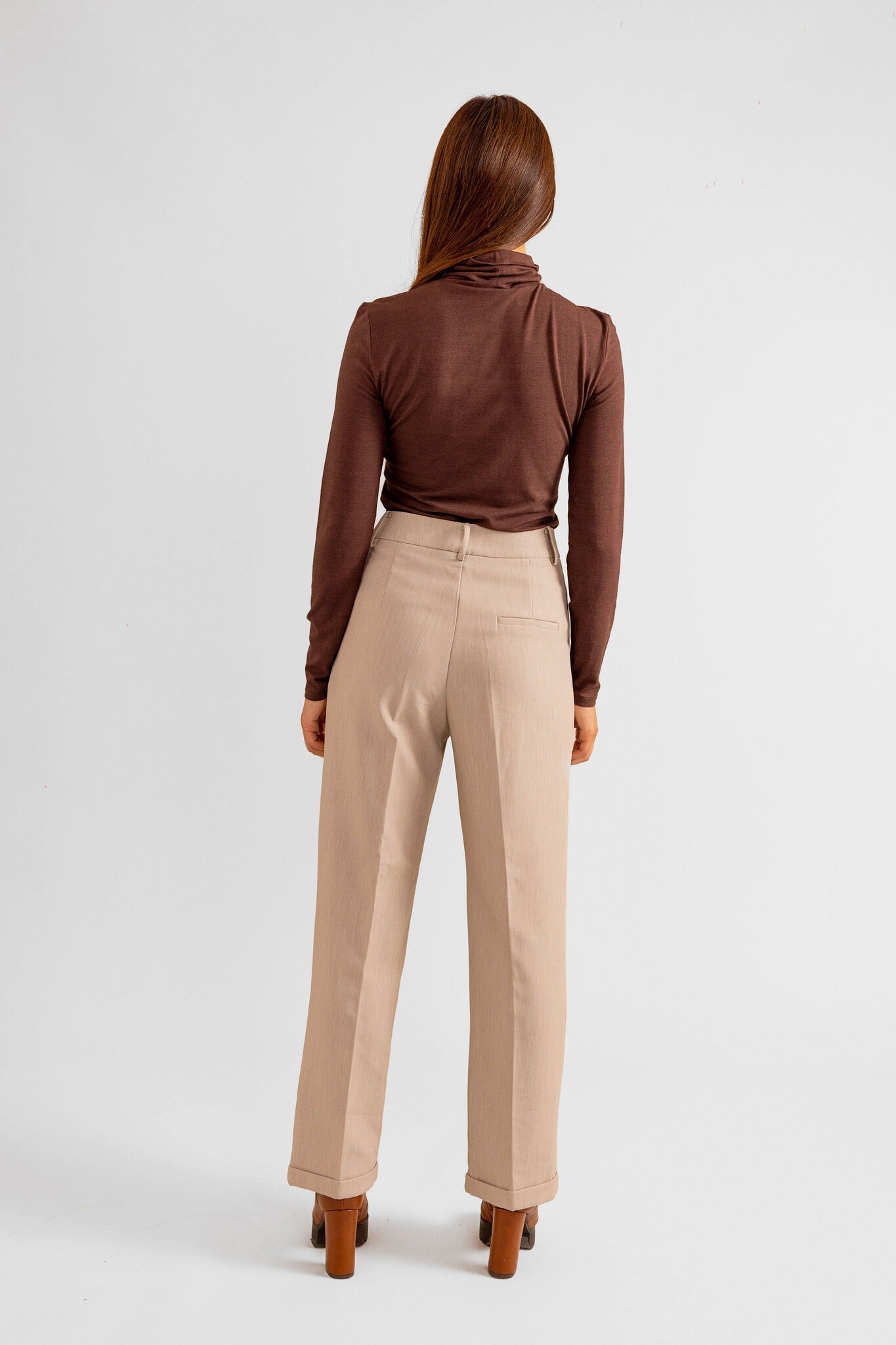 Pantalon fluide beige REEVA