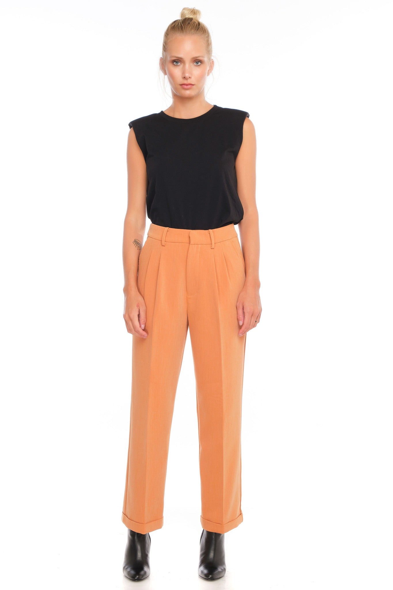 Pantalon fluide cognac REEVA