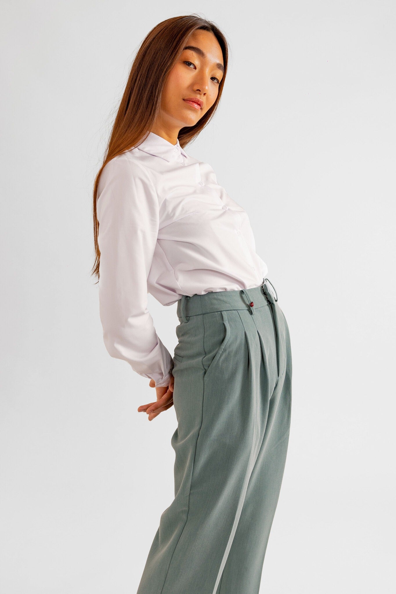 Pantalon fluide vert REEVA