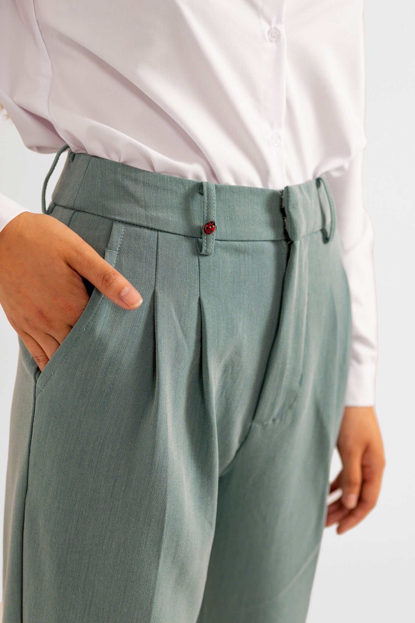 Pantalon fluide vert REEVA
