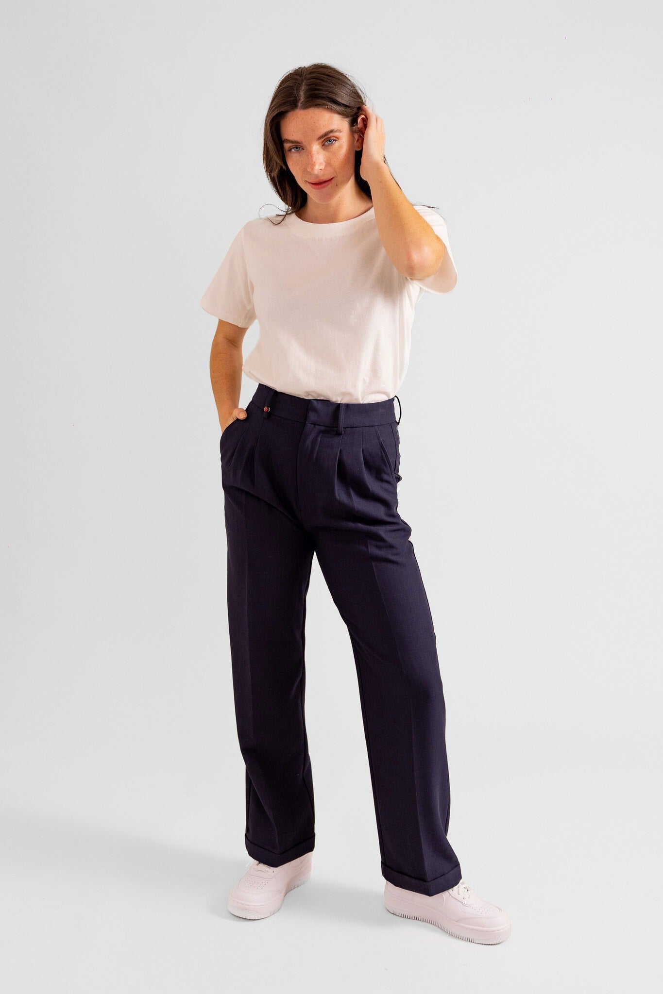 Pantalon fluide bleu marine REEVA