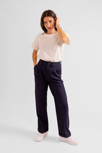 Pantalon fluide bleu marine REEVA