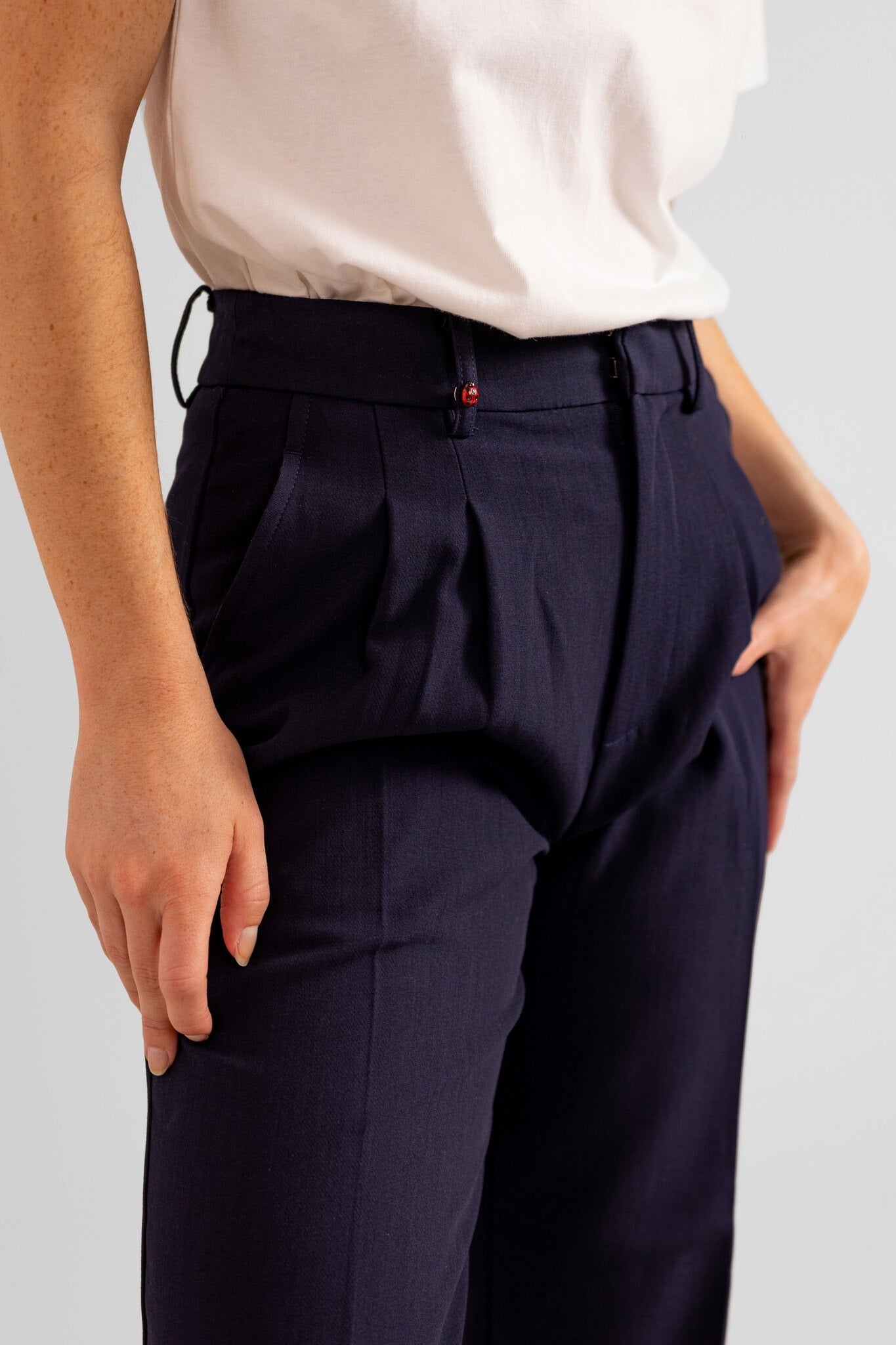 Pantalon fluide bleu marine REEVA