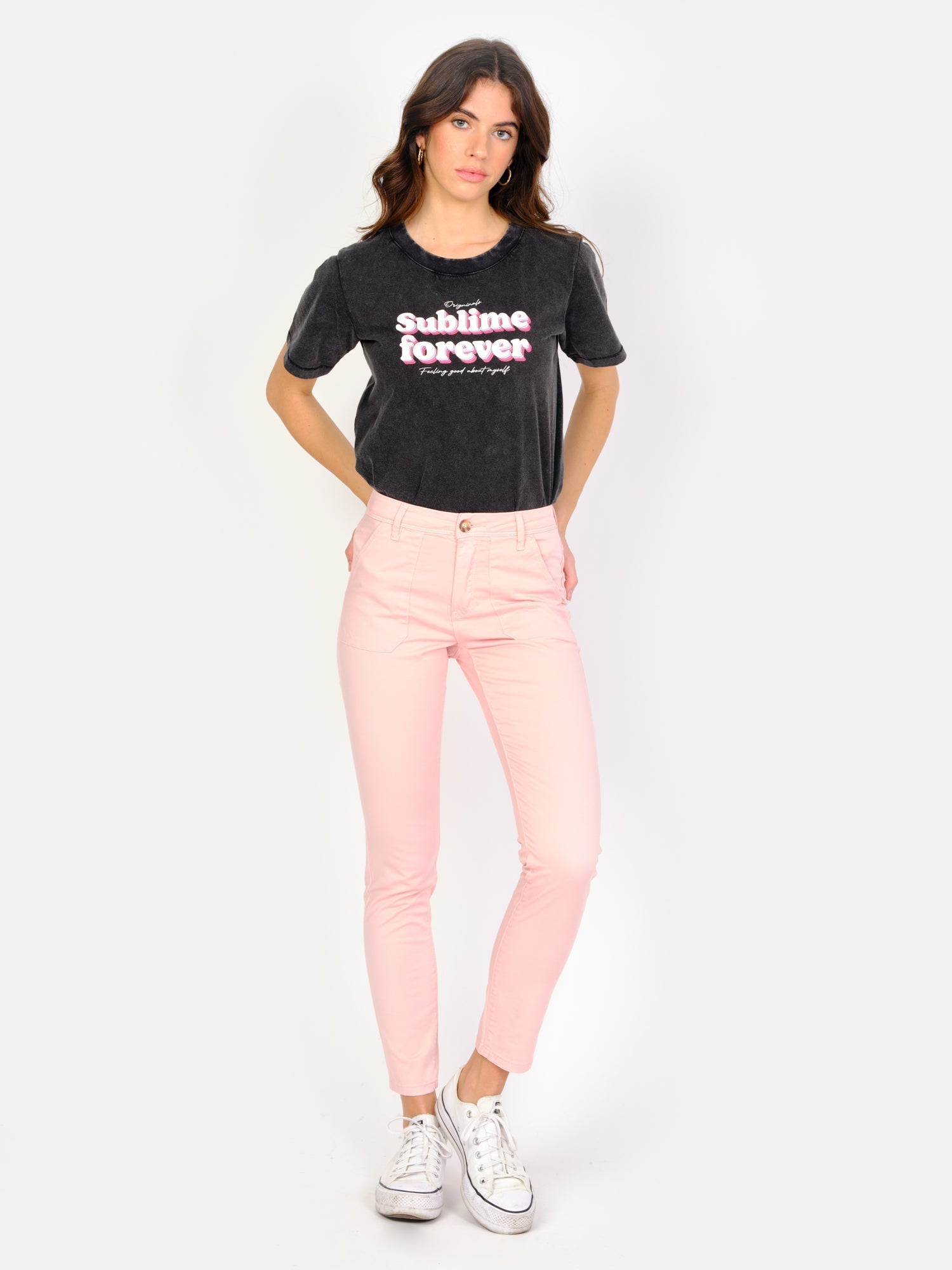 Pantalon chino rose SHARONE