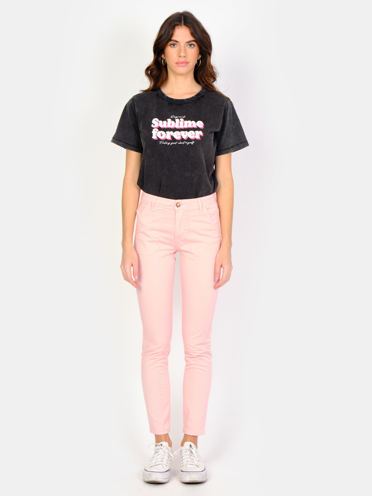 Pantalon chino rose SHARONE