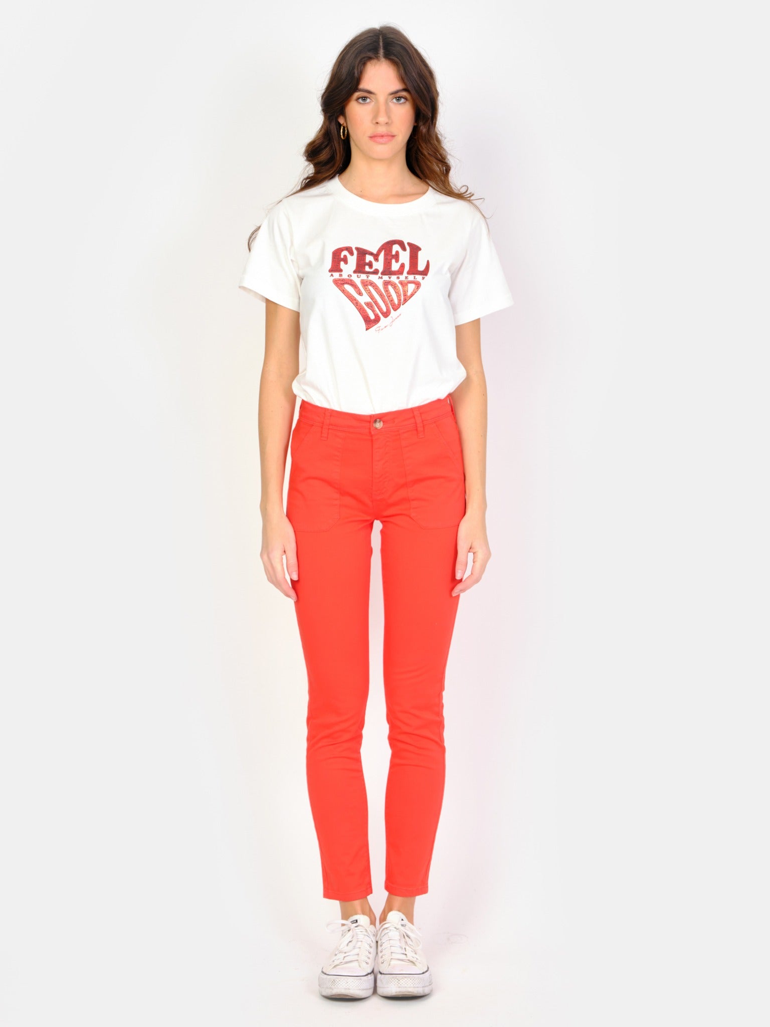 Pantalon chino rouge SHARONE