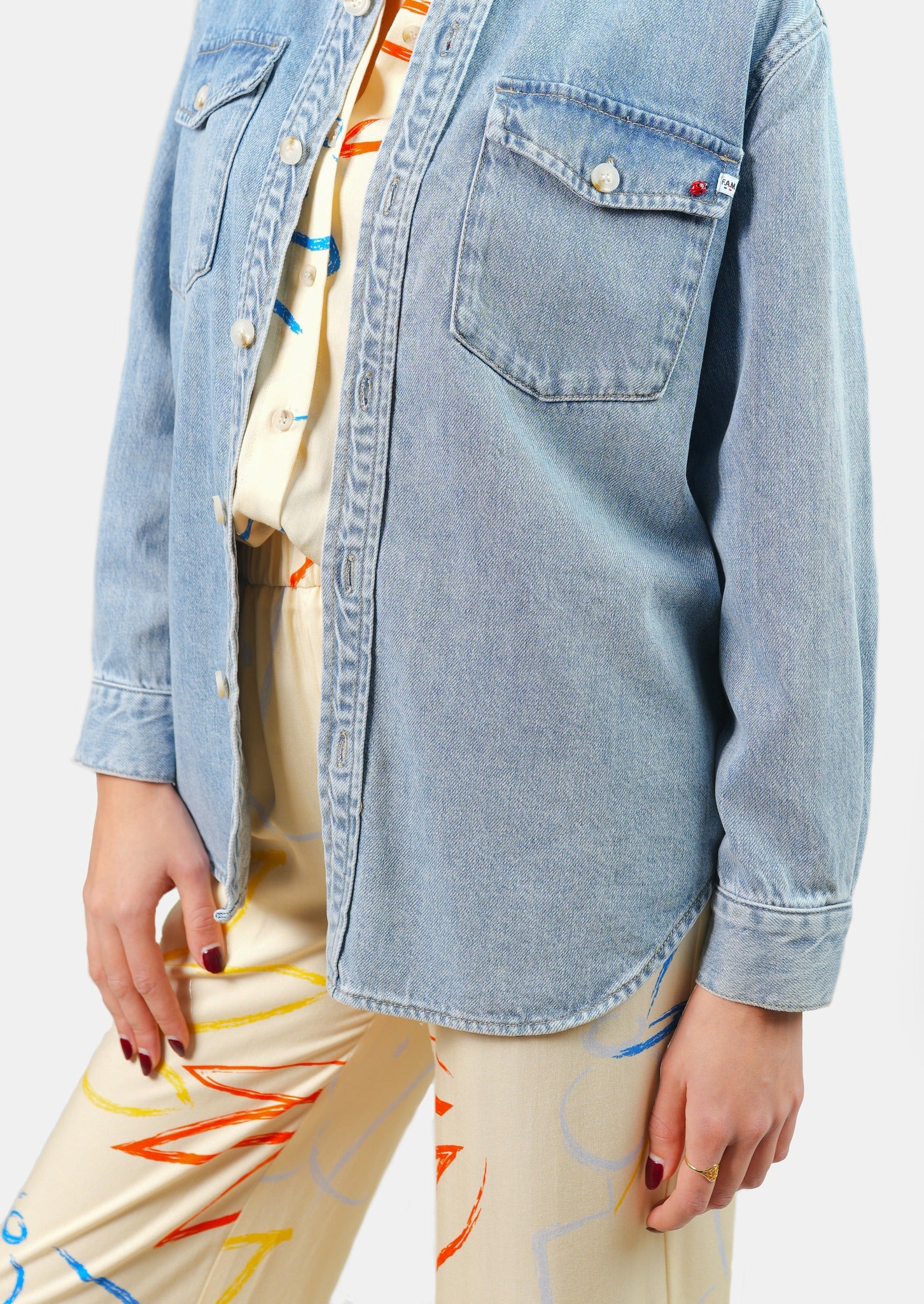 Chemise oversize en jean bleu STELLA