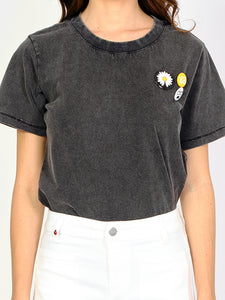 T-shirt avec badge TYFFEN  BADGET noir