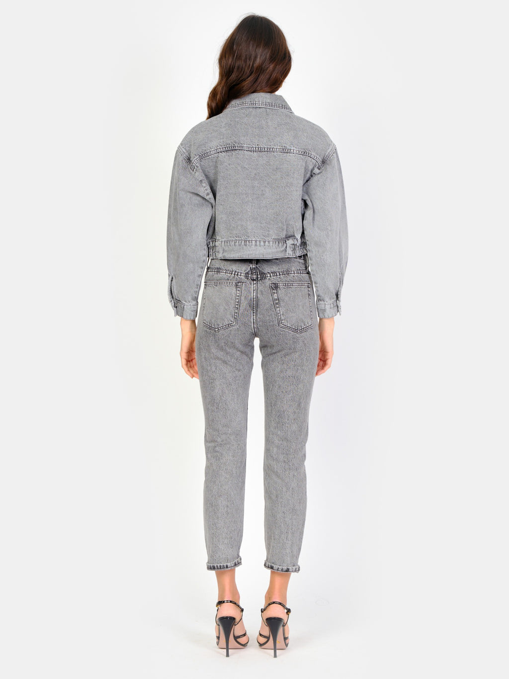 Veste courte en jean gris neigé VANESSA