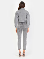 Veste courte en jean gris neigé VANESSA