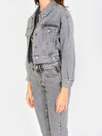 Veste courte en jean gris neigé VANESSA
