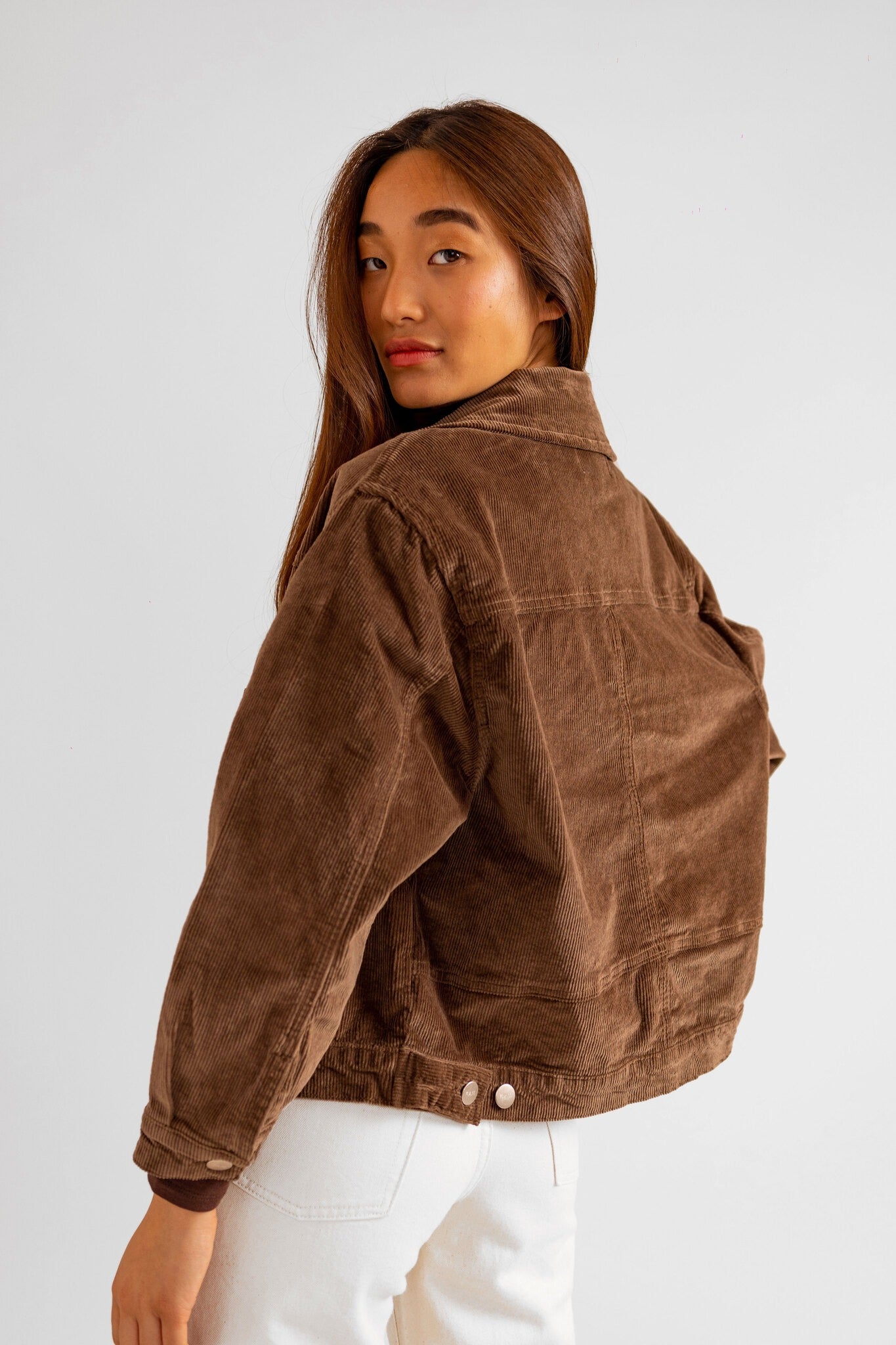 Veste oversize en velours marron VICKY