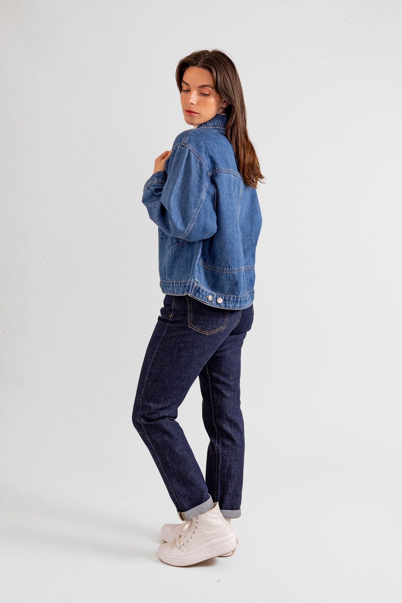 Veste oversize en jean stone VICKY