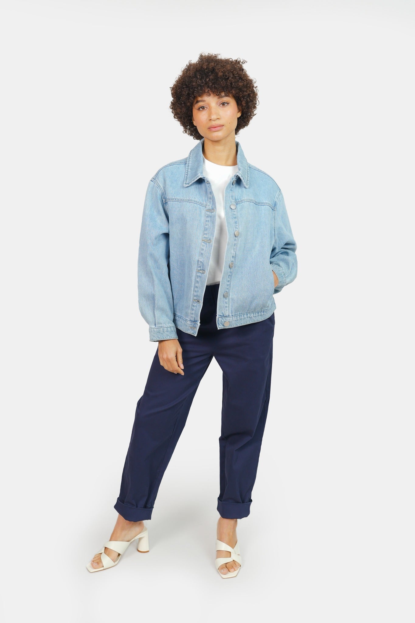 Veste en jean bleu oversize VICKY