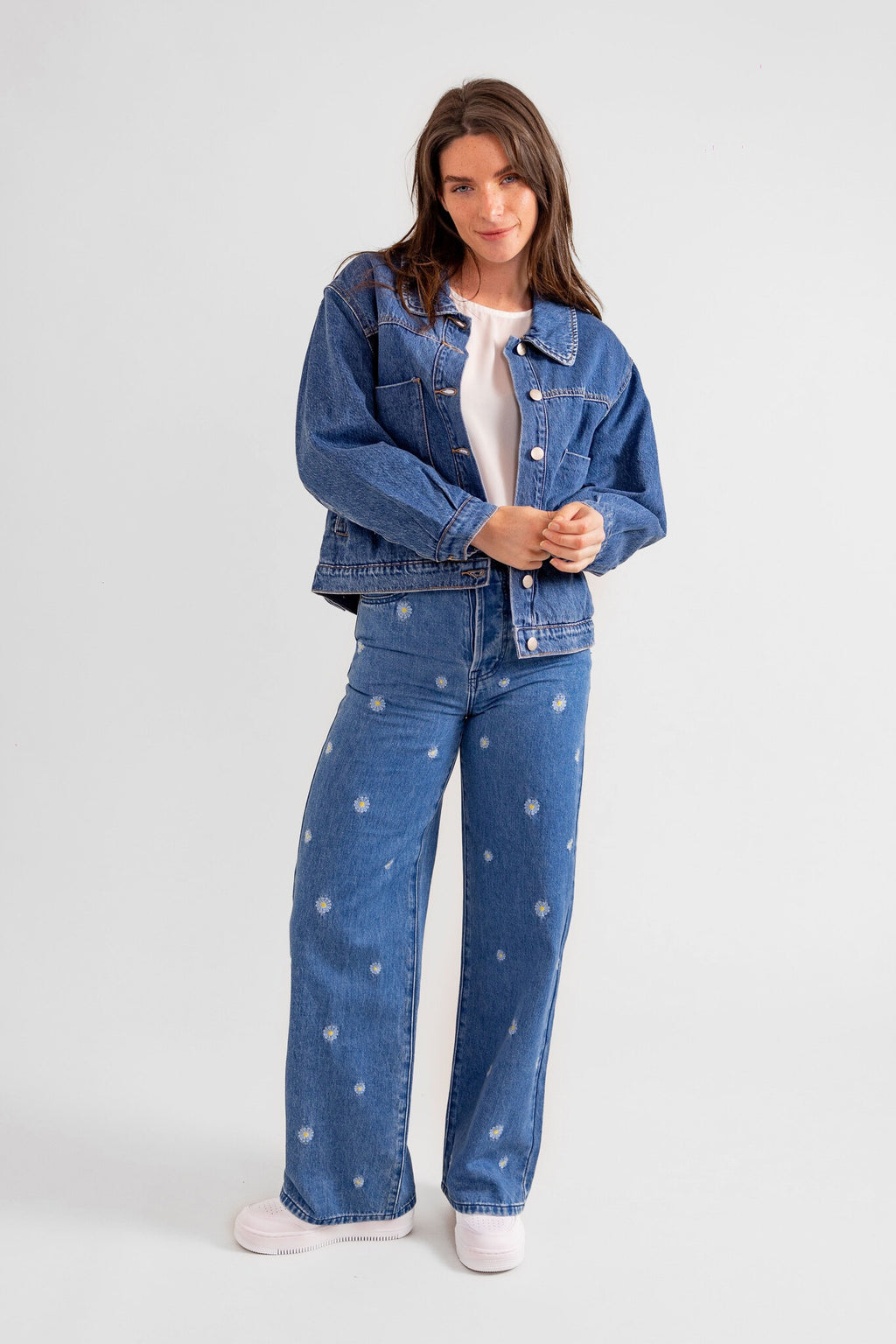 Veste matelassée stone VICKY-D femme, STONE, taille XS, porté par Eden (1m70) – photo 2