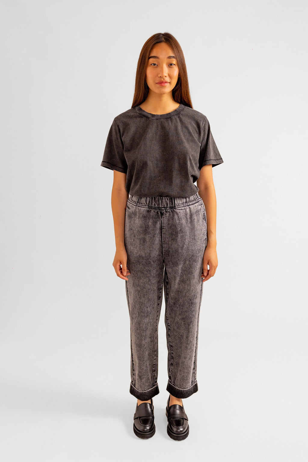 Mom confort gris FRANCE femme, GREY, taille XS, porté par Pauline (1m65) (F.A.M. JEANS) – photo 1