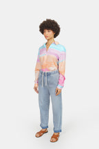 Mom confort bleu clair FRANCE femme, LIGHT BLUE, taille XS, porté par Marie (1m71) – photo 3