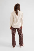 Chemise oversize en velours blanc SONIA femme, WHITE, taille XS, porté par Pauline (1m65) – photo 3