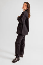 Veste en jean noir VIVIAN-L femme, BLACK, taille XS, porté par Eden (1m70) – photo 3