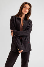 Veste en jean noir VIVIAN-L femme, BLACK, taille XS, porté par Eden (1m70) – photo 4