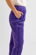 Pantalon mom en velours FRANCE femme, LAVENDER, taille XS, porté par Eden (1m70) – photo 5