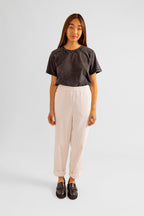 Pantalon mom en velours FRANCE femme, WHITE, taille 25, porté par Pauline (1m65) (F.A.M. JEANS) – photo 1