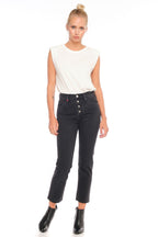 Jean mom noir PATRICIA MFB femme, BLACK, taille 26, porté par Emy (1m76) (F.A.M. JEANS) – photo 1