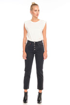 Jean mom noir PATRICIA MFB femme, BLACK, taille 26, porté par Emy (1m76) – photo 2