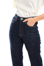 Jean droit indigo à revers PEARL femme, INDIGO, taille 26, porté par Clara (1m71) – photo 5