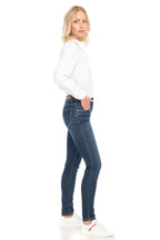 Jean skinny bleu foncé COLETTE femme, DARK BLUE, taille 26, porté par Emy (1m76) – photo 3
