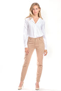 Pantalon chino camel SHARONE femme, CAMEL, taille 26, porté par Clara (1m71) (F.A.M. JEANS) – photo 1