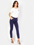 Pantalon chino bleu marine SHARONE femme, NAVY, taille 25, porté par Amanda (1m76) (F.A.M. JEANS) – photo 1