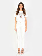 Pantalon chino blanc SHARONE femme, WHITE, taille 25, porté par Amanda (1m76) – photo 2