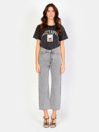 Jean droit court gris neigé POLA femme, ICE GREY, taille 25, porté par Amanda (1m76) – photo 2