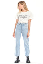 Jean droit court bleu clair POLA femme, LIGHT BLUE, taille 26, porté par Clara (1m71) (F.A.M. JEANS) – photo 1