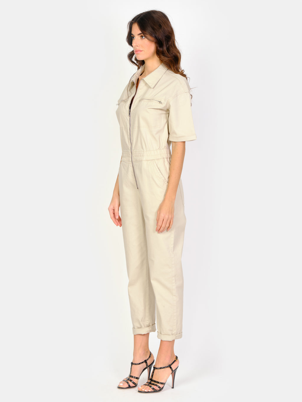 Combinaison manches longues jaune DAUPHINE femme, SAND, taille XS, porté par Amanda (1m76) – photo 3