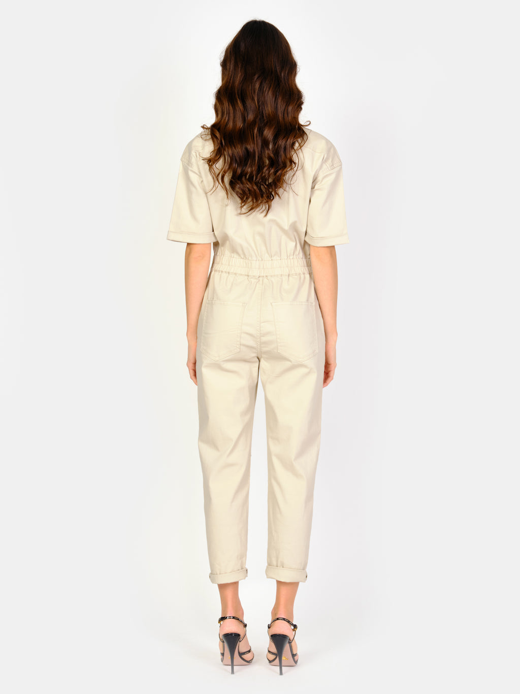 Combinaison manches longues jaune DAUPHINE femme, SAND, taille XS, porté par Amanda (1m76) – photo 4