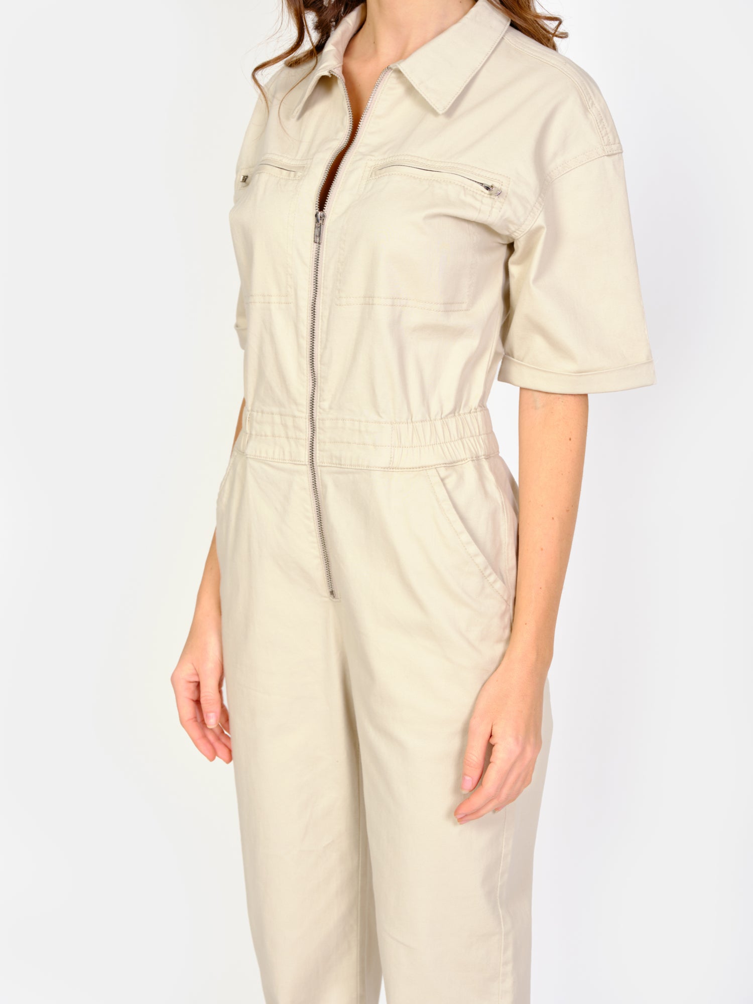 Combinaison manches longues jaune DAUPHINE femme, SAND, taille XS, porté par Amanda (1m76) – photo 5