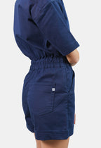 Combishort bleu marine en coton DOLCE femme, NAVY, taille XS, porté par Marie (1m71) (F.A.M. JEANS) – photo 1