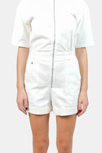 Combishort blanc en coton DOLCE femme, WHITE, taille XS, porté par Marie (1m71) (F.A.M. JEANS) – photo 1