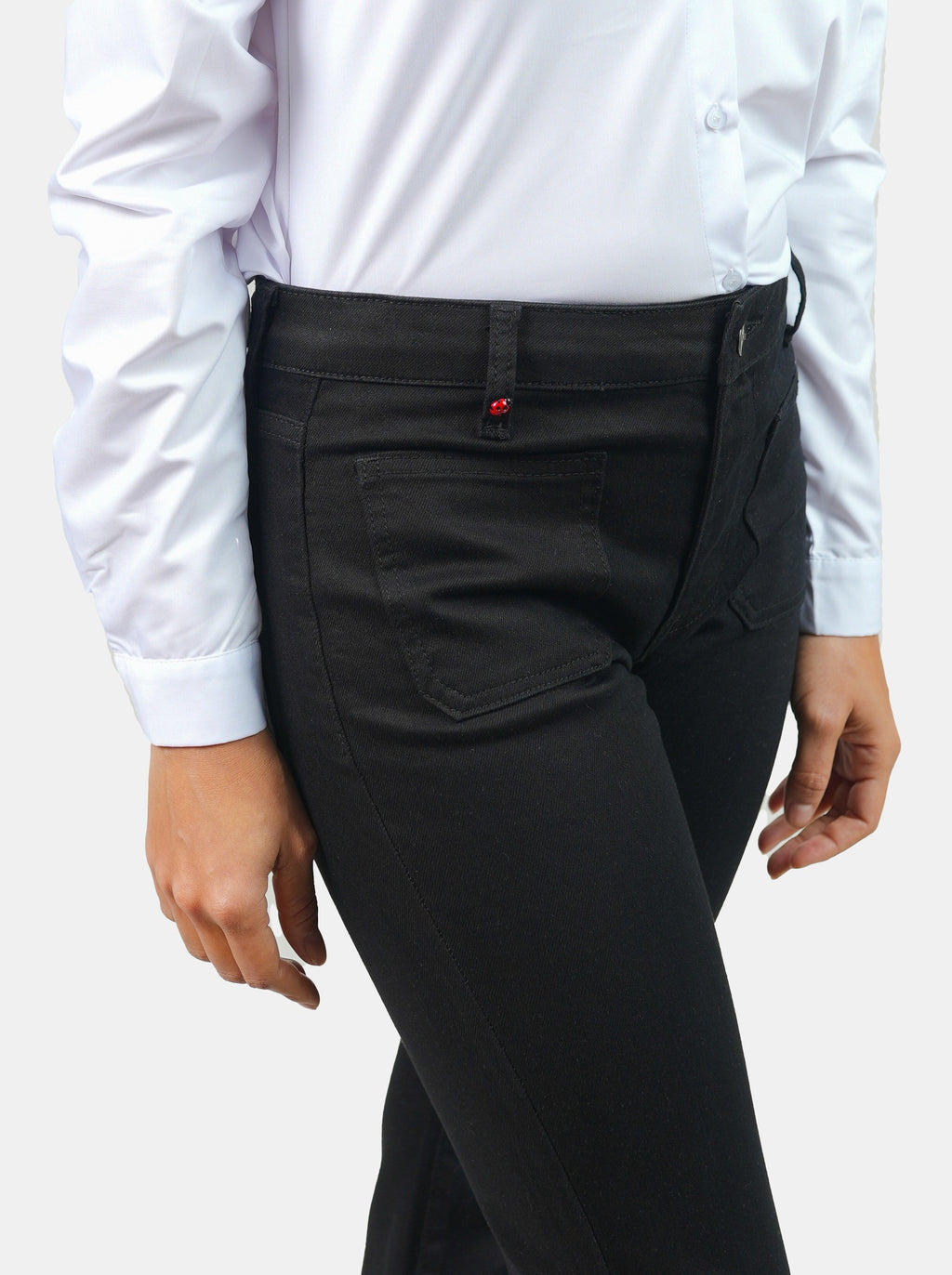 Chemise unie blanc HELENE femme, WHITE, taille XS, porté par Marie (1m71) (F.A.M. JEANS) – photo 1