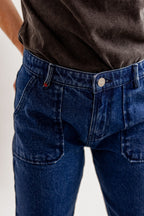 Jean mom confort stone MARIE femme, STONE, taille XS, porté par Eden (1m70) – photo 5