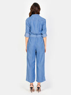 Combinaison fluide bleu DORY femme, BLUE, taille XS, porté par Amanda (1m76) – photo 4